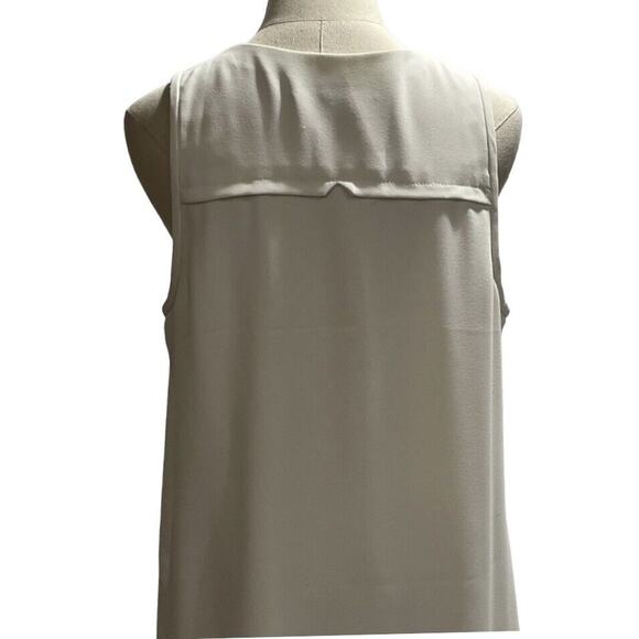 Trina Turk Women's Banning White Crepe Sleeveless V Neck Pockets Dress Sz 12-14 - Picture 5 of 10
